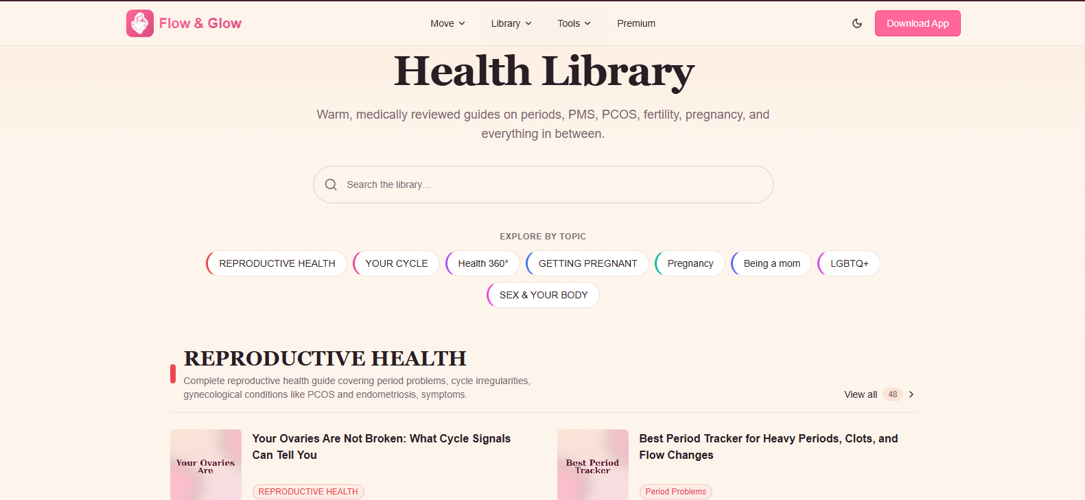 Flow & Glow Laravel application screen 2