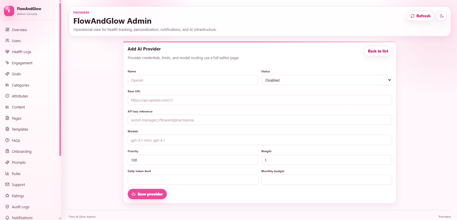 Flow & Glow Laravel application screen 10