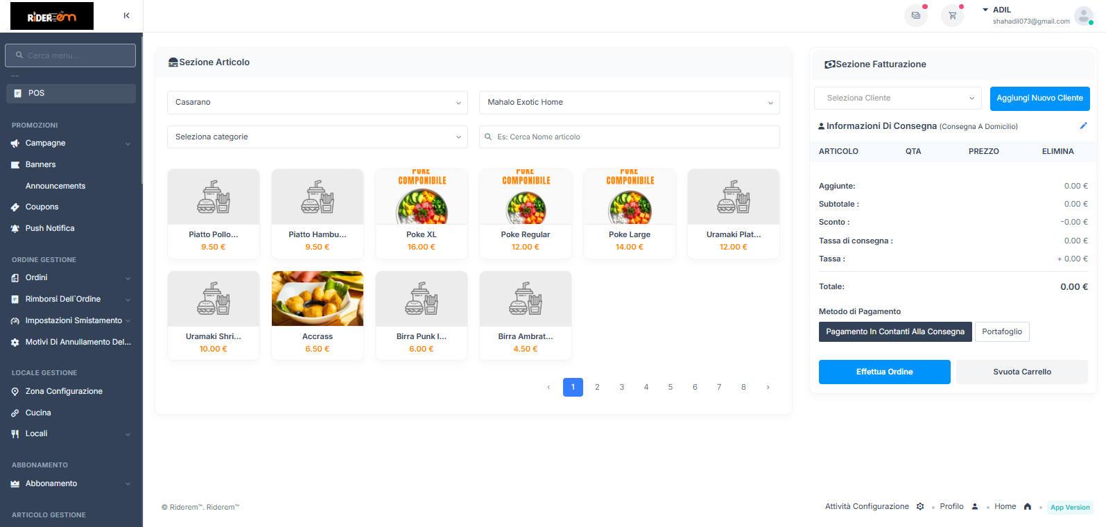 Riderem food delivery platform screen 3