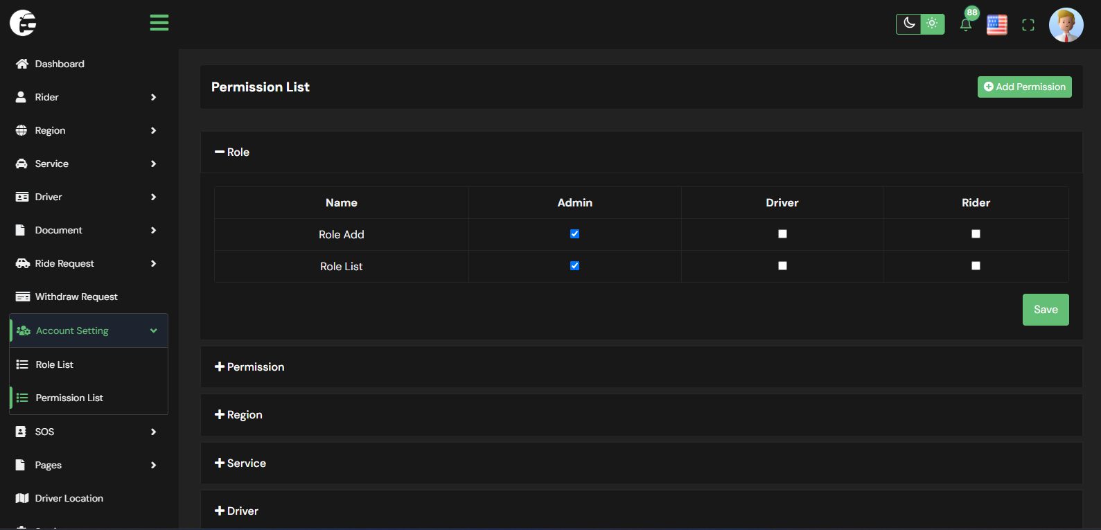 RydStop Laravel application screen 7