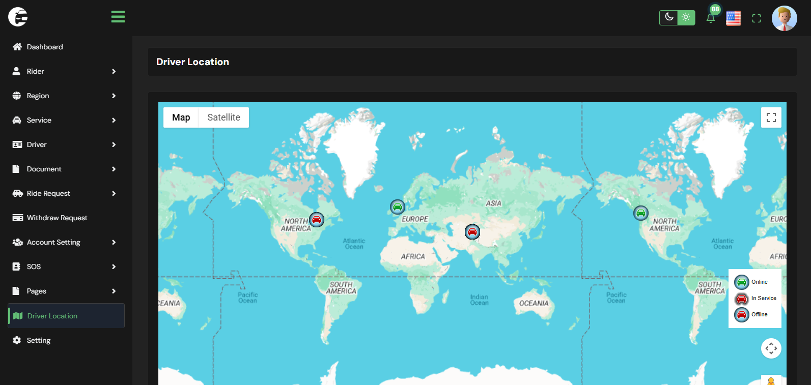 RydStop Laravel application screen 8