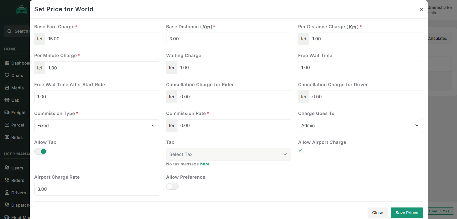 YCAB mobility backend platform screen 8